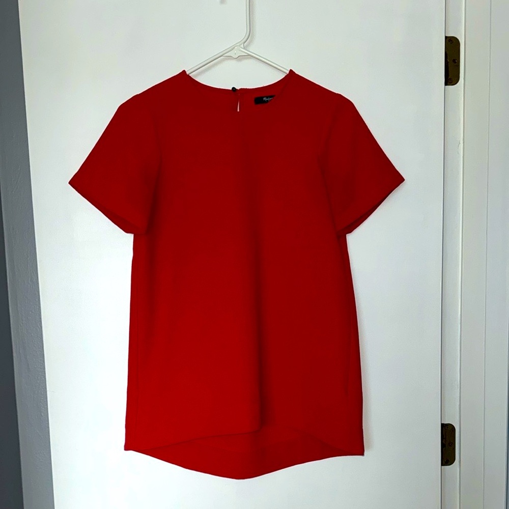 Madewell Short Sleeve Blouse Red XSmall
